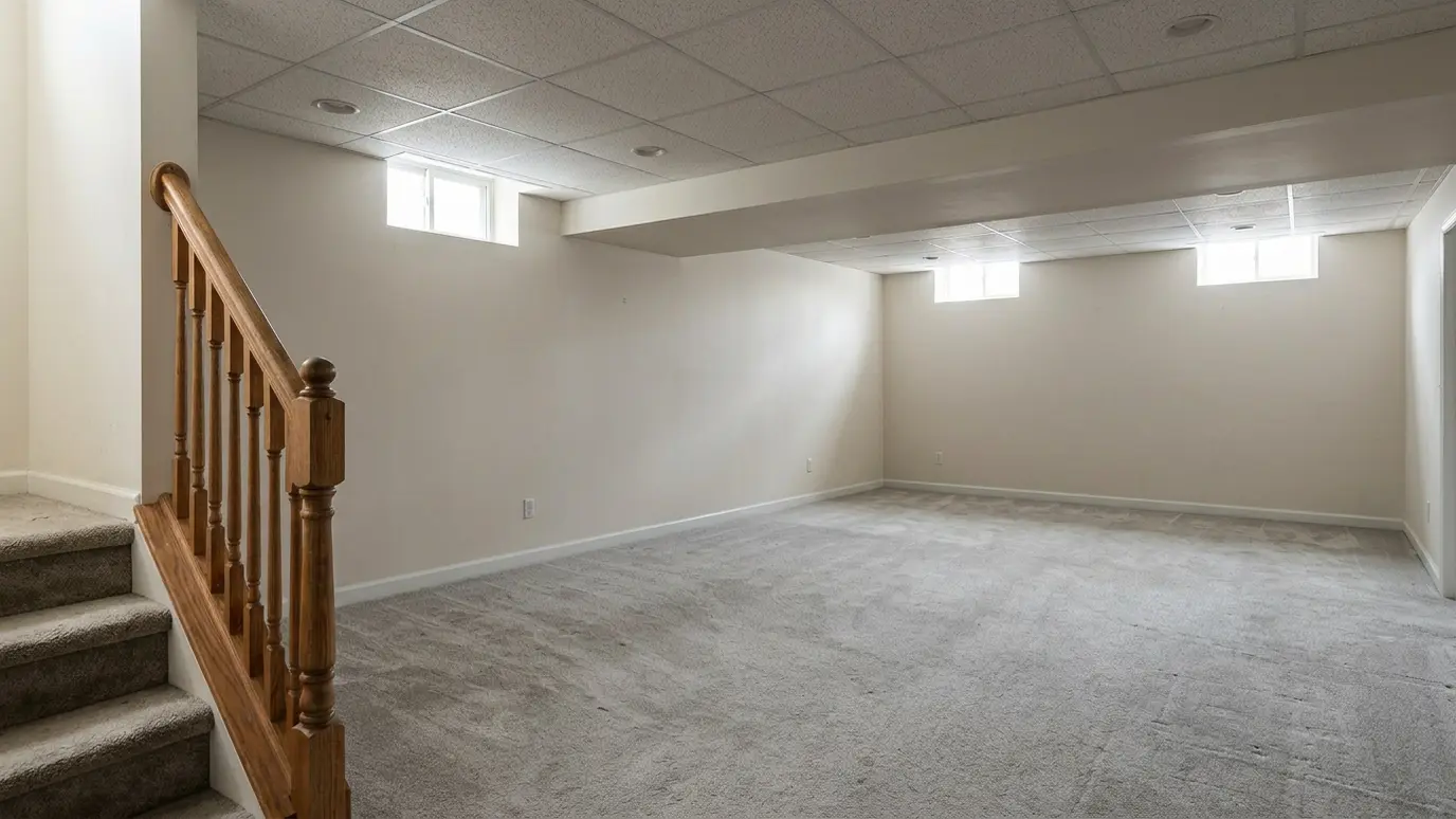 After: Basement cleanout | Music City Junk After: a basement with a clear, swept basement ready to use