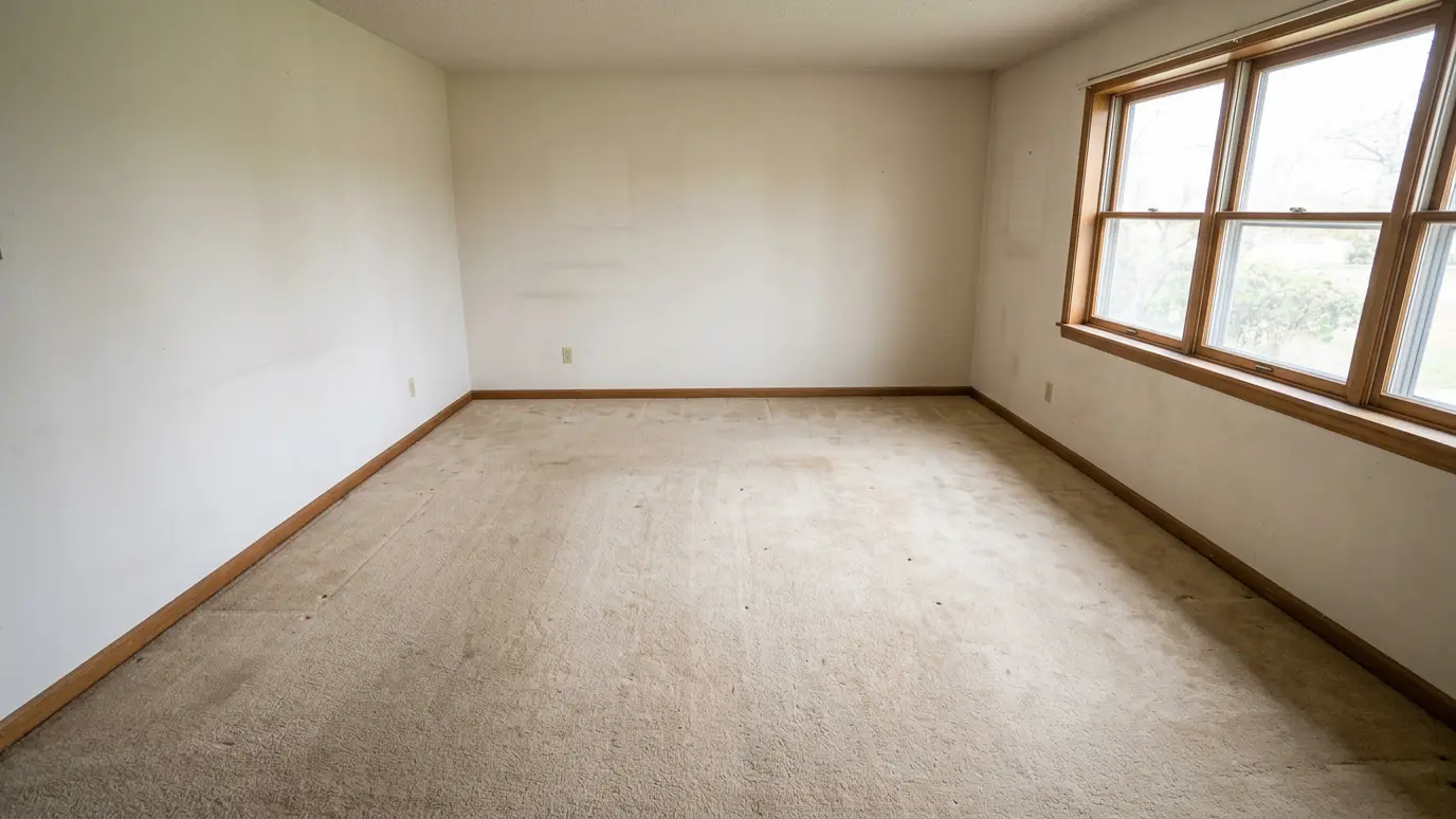 After: Estate cleanout | Music City Junk After: a living room with an empty, swept room ready for the next step
