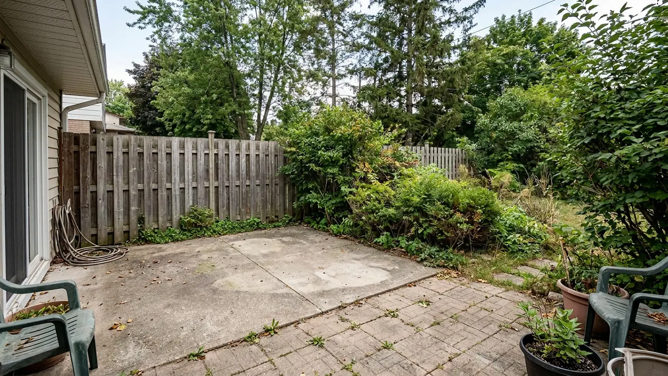After: Hot tub removal | Music City Junk After: a backyard patio with a clear, swept patio ready for a new plan