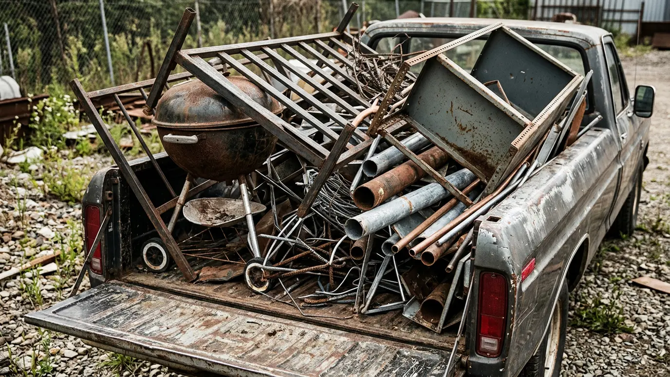 A pile of scrap metal ready for recycling A pile of scrap metal ready for recycling